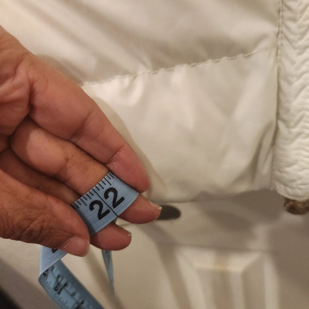 Versace fur trim hood down filled puffer jacket size 8/10/12?